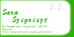 sara szigriszt business card